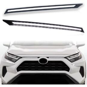 KEEGTBOX Switchback White/Amber LED DRL Front Fog Grille Lamp Daytime Sequential Running Light Flash LED Turn Signal Feature Kit for Toyota RAV4 SUV LE XLE 2019 2020 2021