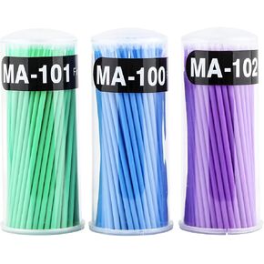 3 PCS Repair Paint Brushes, Disposable Touch Up Paint Chip Repair Cotton Bud Brushes, Detailing Clearance Paint Brushes Micro Applicators for Vehicles, Car Accessories (Blue+Green+Purple)