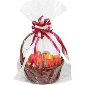 QKEEDSN 5 Pcs Extra Large Clear Cellophane Bags, 40 x 50 Inches Cellophane Wrap Bags for Gift Baskets