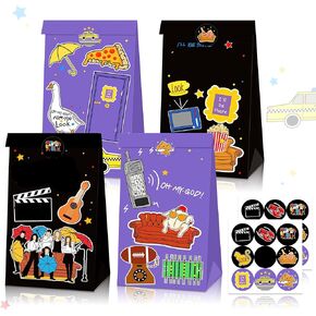 JeVenis 12 PCS Friend Theme Party Supplies Theme Bags Friend Theme Party Favors Treat Bags Friend Theme Birthday Decoration