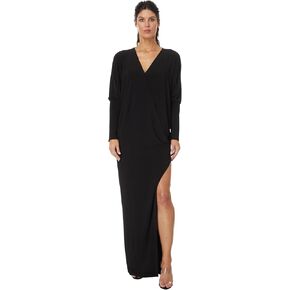 Norma Kamali Women's Dolman Wrap Gown W/Side Slit