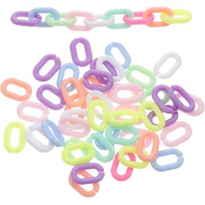 Kisangel Crochet Ring 200pcs Acrylic Linking Rings Pastel Color Quick Link Connectors for Jewelry Making DIY Purse Handle Jean Trouser Pocket Chain Eyeglass Phone Strap Lanyard Pants Chain