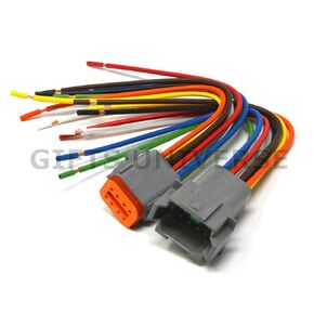 Deutsch DT 8-pin Pigtail Kit 14AWG Pure Copper GPT Wire, Made in USA