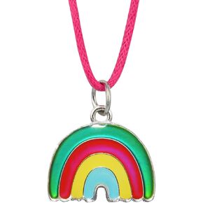 Cute Rainbow Color Change Pendant Mood Necklace Gift For Girls