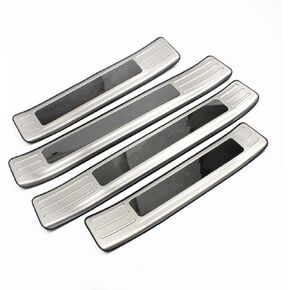 Stainless Steel Outer Door Sill Protector Cover for Toyota Highlander 2020 2021 2022 2023 2024 Titanium Silver Pattern Trim Accessories Interior Door Entry Guard Plate Decoration Sticker