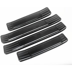 Stainless Steel Outer Door Sill Protector Cover for Toyota Highlander 2020 2021 2022 2023 2024 Titanium Silver Pattern Trim Accessories Interior Door Entry Guard Plate Decoration Sticker