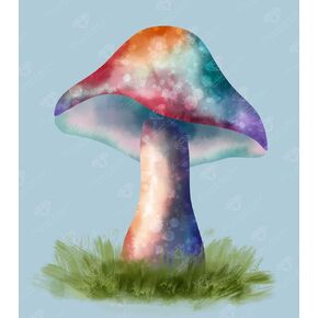DIAMOND ART CLUB Rainbow Mushroom Diamond Painting Kit, Fun DIY Crafts for Adults, Round Diamond Art Canvas for Beginners, 9" x 10" (22.8cm x 25.9cm)