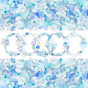RYKOMO 300-360PCS Acrylic Beads Cute Assorted Beads for Jewelry Making Acrylic Kawaii Aesthetic Beads for Jewelry Craft Making, DIY Bracelet Necklace, Phone Lanyard (Mix Colorful)