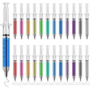 12Color Syringe Pen Bulk Party Favors Writes In Black Ink, MultiColor Fun Nurse pens, Imaginary Doctor Play, Nursing School Supplies Office Home Supplies (24PCS)