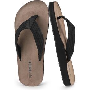 riemot Mens Flip-Flops Classical Thongs Sandals Lightweight 3 Point Flip Flop Comfort Slippers For Beach