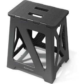 BLACKSPACE 16" Folding Step Stool for Adults, 250 lbs Capacity Non-Slip Compact Plastic Foldable Step Stool with Handle, Portable Lightweight Folding Stool for Home or Kitchen(Black) in Saudi Arabia