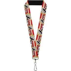 Buckle-Down Lanyard Thor Hammer Red Yellow White,22" x 1", LY-1.0-WTH005