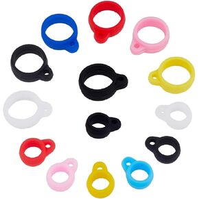 GORGECRAFT 1 Box 70PCS 10 Colors Anti-Lost Silicone Rubber Rings 13mm Inner Diameter Lostproof O Rings Adjustable Necklace Band Holder Pendant for Necklace Lanyard Pens Device Keychains in Kuwait
