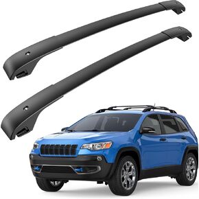 165lbs Aluminum Roof Rack Cross Bars Compatible for 2014-2022 Jeep Cherokee Rooftop Luggage Carrier Rack for Bike Canoe Kayak Cargo Box