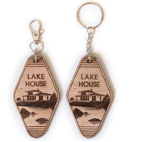 Vacation Home Keychain - Laser Engraved Wood Key Chain - Small House Gift