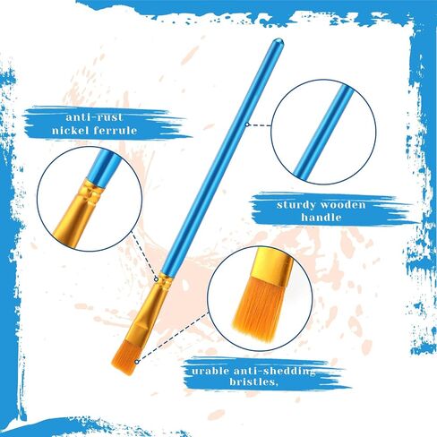 Tenceur 20 Packs/ 300 Pcs Paint Brush Set, Nylon Brush Head, Painting Brushes Kit for Kids, Adults, Suitable for Acrylic, Oil, Watercolor, Rock Body Face Nail Art, Gift for Painting Enthusiasts in Saudi Arabia