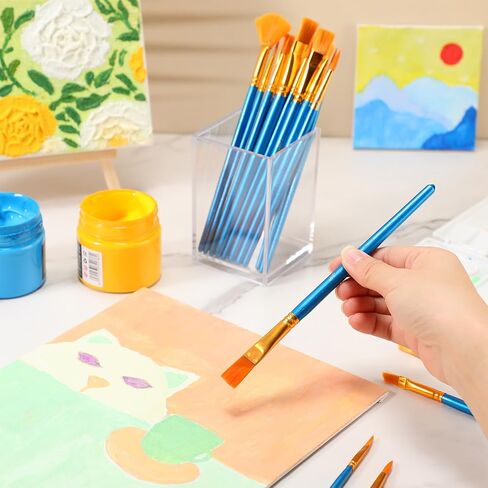 Tenceur 20 Packs/ 300 Pcs Paint Brush Set, Nylon Brush Head, Painting Brushes Kit for Kids, Adults, Suitable for Acrylic, Oil, Watercolor, Rock Body Face Nail Art, Gift for Painting Enthusiasts in Saudi Arabia