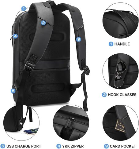 BANGE laptop backpack Smart backpack Can Hold 15.6 Inch Laptop Commute Backpack Carry on bag for men and women (Black) in Saudi Arabia