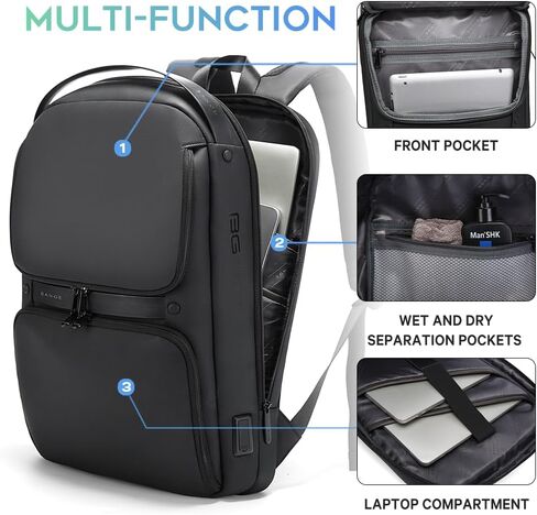 BANGE laptop backpack Smart backpack Can Hold 15.6 Inch Laptop Commute Backpack Carry on bag for men and women (Black) in Saudi Arabia