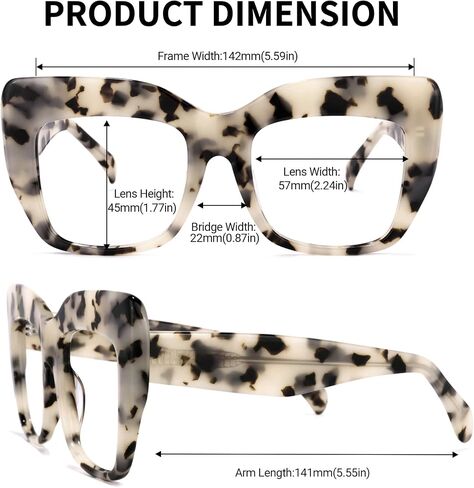 Zeelool Stylish Thick Cat Eye Glasses Frame with Clear Lens Charmaine ZOA01901 in Saudi Arabia