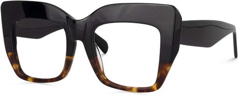 Zeelool Stylish Thick Cat Eye Glasses Frame with Clear Lens Charmaine ZOA01901 in Saudi Arabia