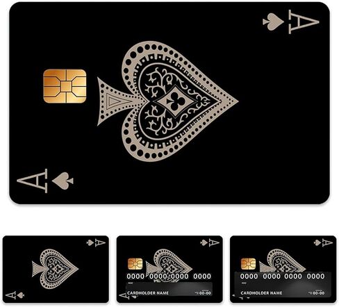 ملصق جلد بطاقة الائتمان، جلود ملصقات بطاقات Play Ace لائتمان الخصم، ملصق بطاقة ائتمان رفيع للغاية لبطاقة ائتمان خصم النقل الرئيسية، مقاوم للماء بدون غطاء جلدي لبطاقة الخصم in Kuwait