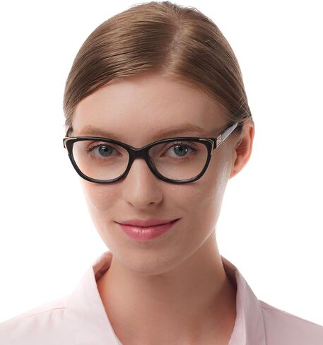 women eyeglasses stylish cateye non prescription with bling rhinestone glasses fashion eyeglasses in Saudi Arabia
