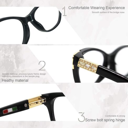 women eyeglasses stylish cateye non prescription with bling rhinestone glasses fashion eyeglasses in Saudi Arabia