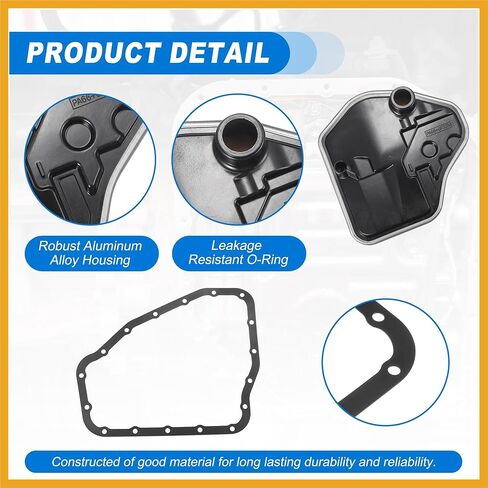 Automatic Transmission Filter Kit CVT Oil Cooler Filter Oil Pan Gasket Kit Fit for Chevrolet Spark 2013 2014 No.3530352020/25188304 - Pack of 2 Replacement in Saudi Arabia