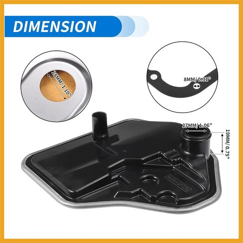 Automatic Transmission Filter Kit CVT Oil Cooler Filter Oil Pan Gasket Kit Fit for Chevrolet Spark 2013 2014 No.3530352020/25188304 - Pack of 2 Replacement in Saudi Arabia