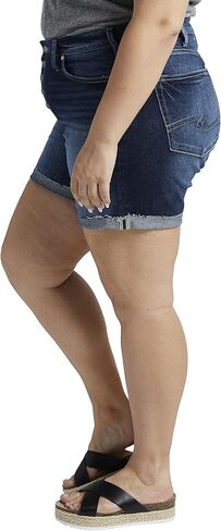 سيلفر جينز كو. شورت نسائي عالي الارتفاع بمقاس كبير in Kuwait