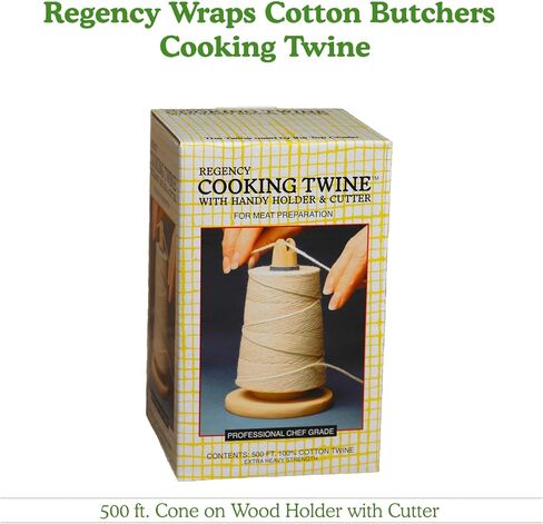Regency Wraps Cotton Butchers Cooking Twine For Meat Trussing, Food Prep, Natural, 500 ft Cone (Pack of 1) in Saudi Arabia