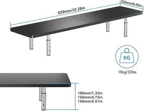 suptek Wooden Monitor Stand Riser for Computer, Laptop, Printer, Notebook and Flat Screens, 800x230mm Vented Platform, Max 30kg, 3 Adjustable Heights with Extra Large Underneath Storage Space MST016L in Kuwait
