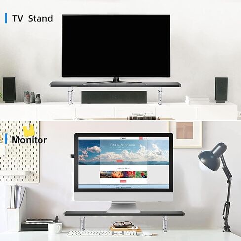 suptek Wooden Monitor Stand Riser for Computer, Laptop, Printer, Notebook and Flat Screens, 800x230mm Vented Platform, Max 30kg, 3 Adjustable Heights with Extra Large Underneath Storage Space MST016L in Kuwait