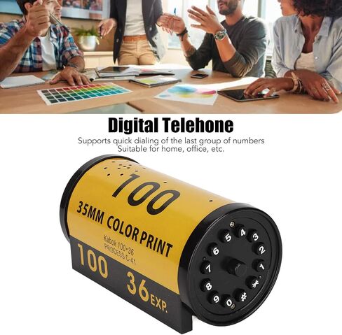 ASHATA Corded Telehone, Noise Reduction HD Call Retro Film Shape Desktop Phone, Multifunctional Landline Telephones Furniture Decor for Hotel Home Office in Saudi Arabia