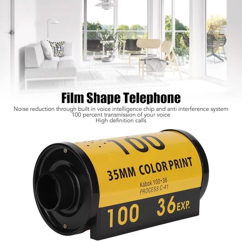 ASHATA Corded Telehone, Noise Reduction HD Call Retro Film Shape Desktop Phone, Multifunctional Landline Telephones Furniture Decor for Hotel Home Office in Saudi Arabia