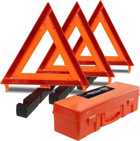 aikko Safety Triangle Kit Road Emergency Warning Reflector Roadside Reflective Early Warning Sign, Foldable 3 Pack of Emergency Car Kit in Saudi Arabia