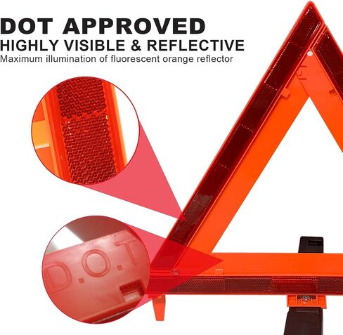 aikko Safety Triangle Kit Road Emergency Warning Reflector Roadside Reflective Early Warning Sign, Foldable 3 Pack of Emergency Car Kit in Saudi Arabia