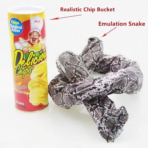 davidamy's gift Prank Toy Funny Potato Chip Cans Scary Trick Jump Spring Snake Toy April Fool Day Halloween Party Halloween Screaming Jokes Prank Toy Large Size (Jump Spring Snake) in Kuwait