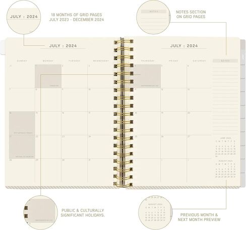 Graphique 2025 Spiral Frosted Cover Planner | 18 Month Organizer July 2024 - Dec. 2025 | Weekly & Monthly Spreads | To-Do & Note List | Reference Tabs | Reminder Stickers | Snoopy Typewriter | 8" x 10" in Saudi Arabia