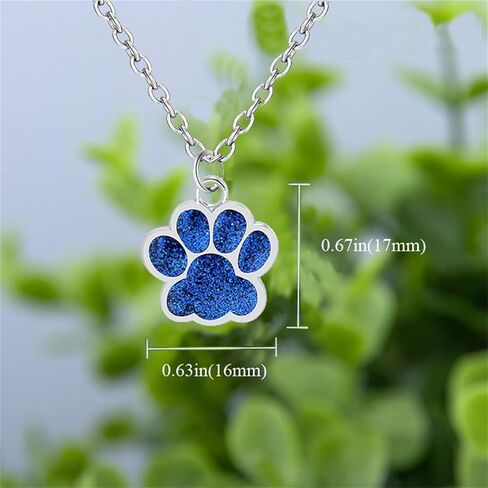 Dreuyet Paw Necklace and Earrings Set for Women Glitter Cute Dog Cat Pet Paw Print Pendant Necklace Earrings Lovely Animal Charm Jewelry Set Gifts in Kuwait