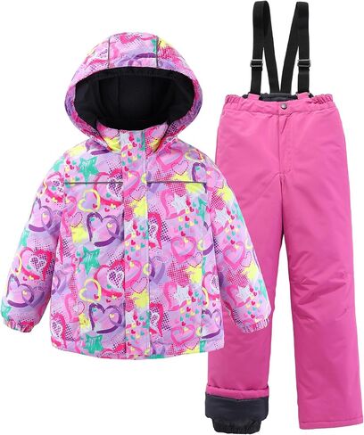 LUCKYLUAN Girls Boys 2 Piece Snowsuit Warm Insulated Ski Jacket & Snow Pants Set in Saudi Arabia