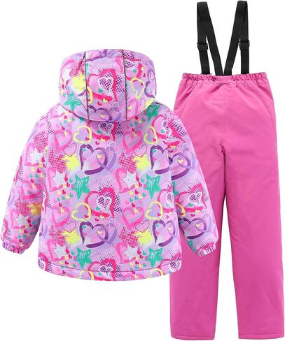 LUCKYLUAN Girls Boys 2 Piece Snowsuit Warm Insulated Ski Jacket & Snow Pants Set in Saudi Arabia