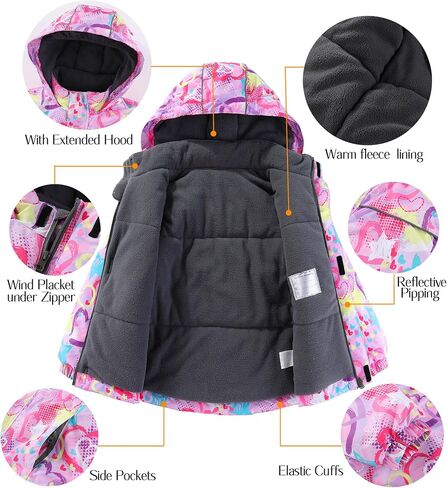 LUCKYLUAN Girls Boys 2 Piece Snowsuit Warm Insulated Ski Jacket & Snow Pants Set in Saudi Arabia