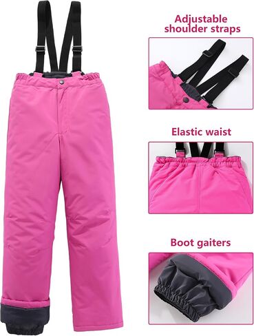 LUCKYLUAN Girls Boys 2 Piece Snowsuit Warm Insulated Ski Jacket & Snow Pants Set in Saudi Arabia