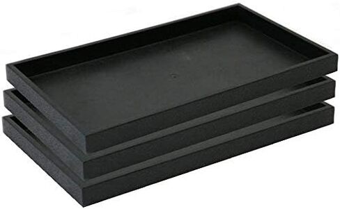 6 Pack of Black 1-Inch Deep Full Size Stackable Plastic Jewelry Tray in Saudi Arabia