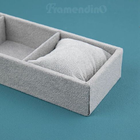 Framendino, 4 Slots Velvet Tray Jewelry Organizer with Pillow for Display Bracelet Watch Grey in Saudi Arabia