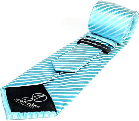 Scott Allan Classic Stripe Black Tie for Men | Ties for Men Black and Blue Necktie | Corbatas Para Hombre Elegantes in Saudi Arabia