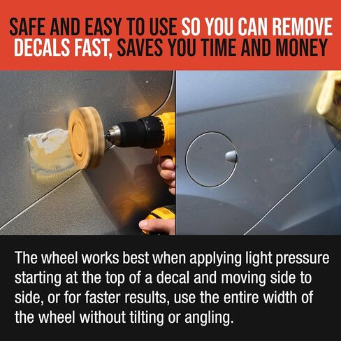 TCP Global Heavy Duty Rubber Eraser Wheel, 4" Slotted Edge Pad with Drill Adapter - Adhesive Remover Tool, Remove Vinyl Decals, Pinstripes, Stripes, Stickers, Graphics Removal Auto Car Truck RV Signs in Saudi Arabia