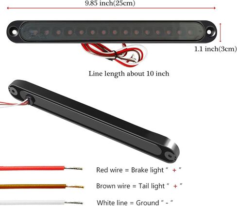 PerfecTech 15 LED Trailer Brake Tail Light, LED Bar Stop Turn Tail Lights Waterproof Assembly Brake Strip Red Light for Marine Boats Golf Cart Offroad Truck RV UTV ATV in Saudi Arabia